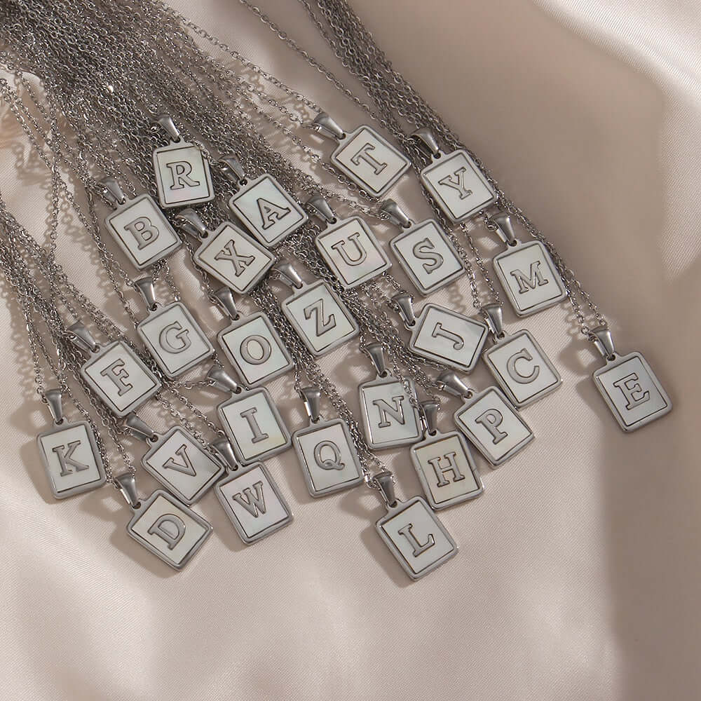 Isla Pearl Oblong Letter Necklace | MSHSM