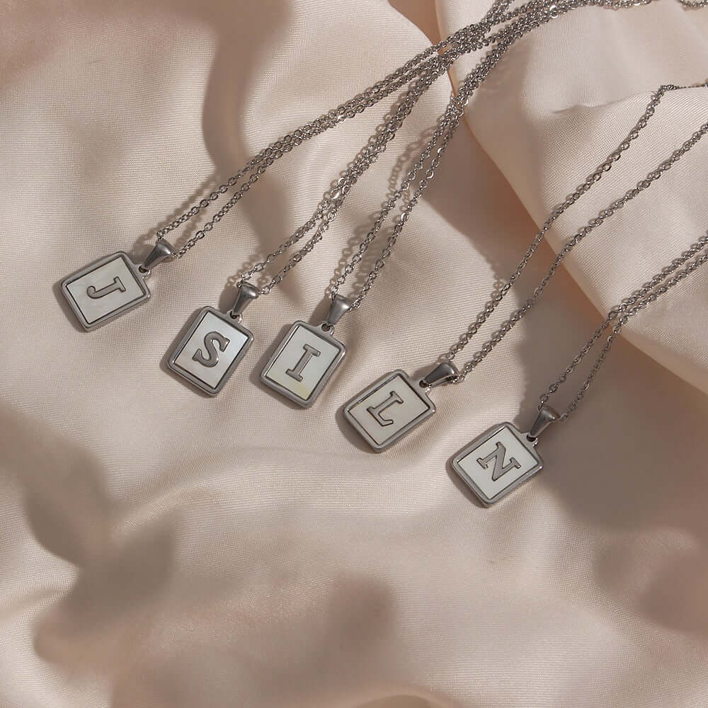 Isla Pearl Oblong Letter Necklace | MSHSM