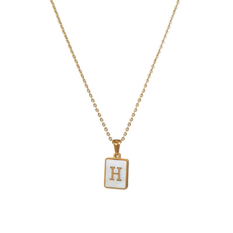 Isla Pearl Oblong Letter Necklace | MSHSM