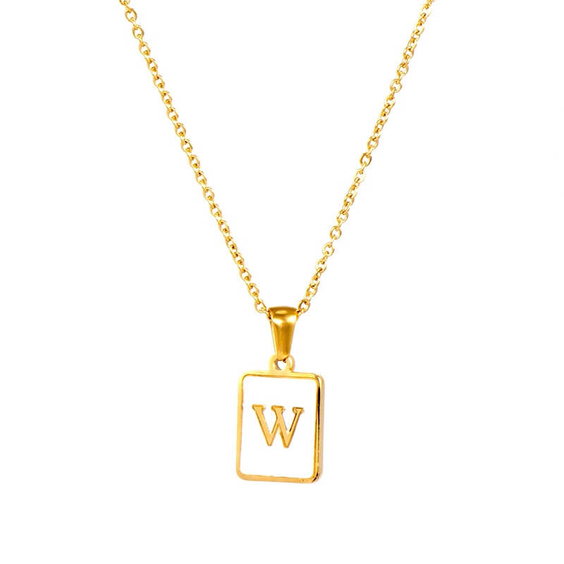 Isla Pearl Oblong Letter Necklace | MSHSM
