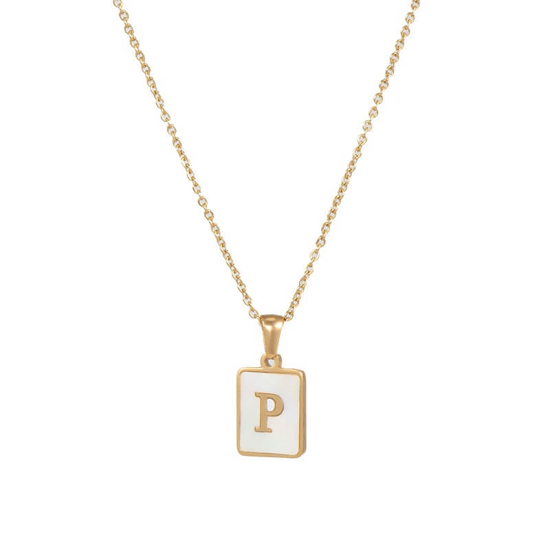 Isla Pearl Oblong Letter Necklace | MSHSM