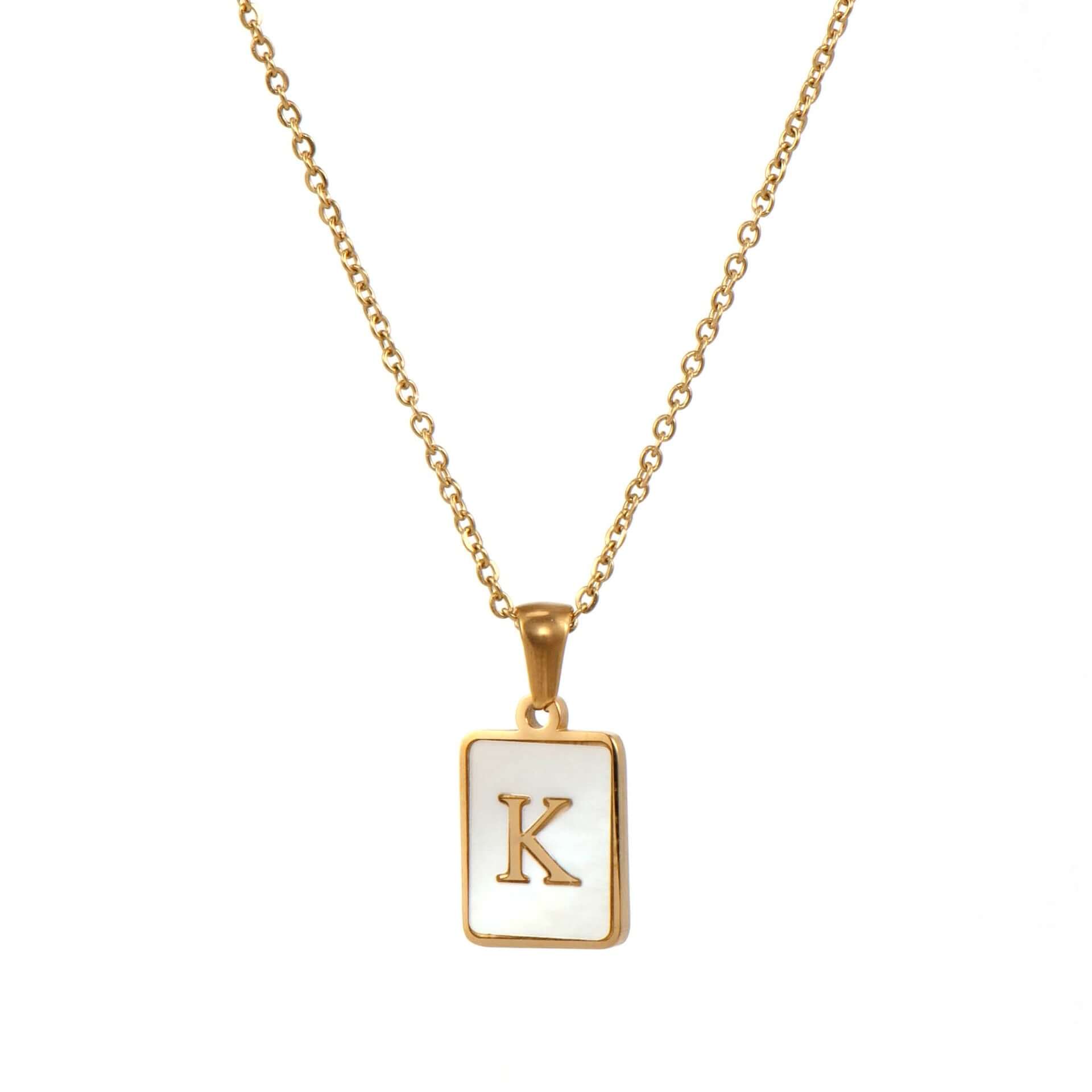 Isla Pearl Oblong Letter Necklace | MSHSM
