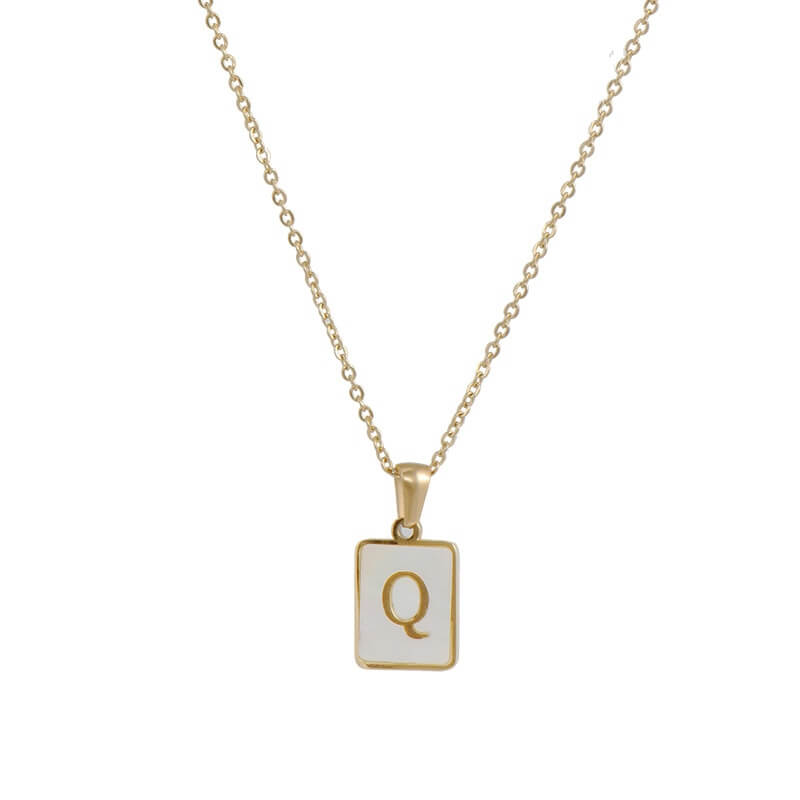 Isla Pearl Oblong Letter Necklace | MSHSM