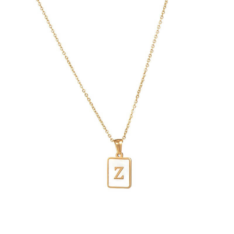 Isla Pearl Oblong Letter Necklace | MSHSM