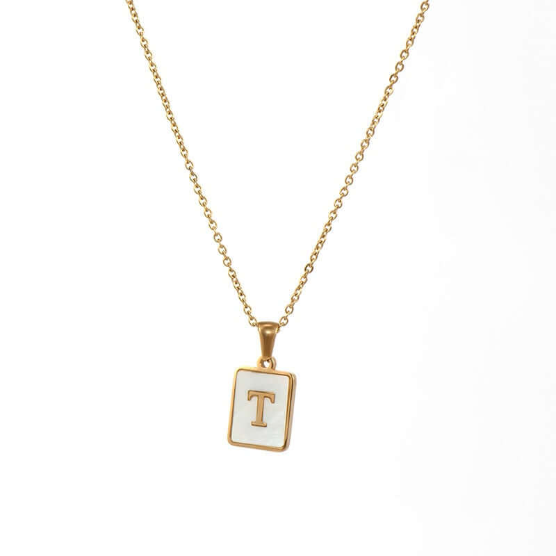 Isla Pearl Oblong Letter Necklace | MSHSM
