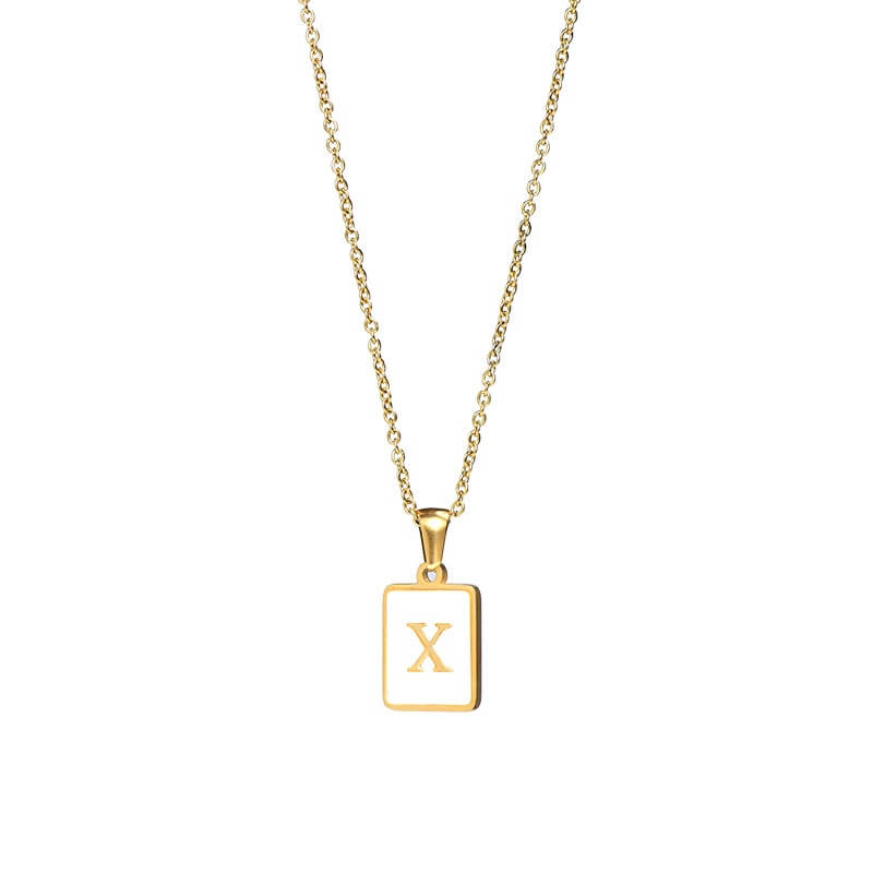 Isla Pearl Oblong Letter Necklace | MSHSM