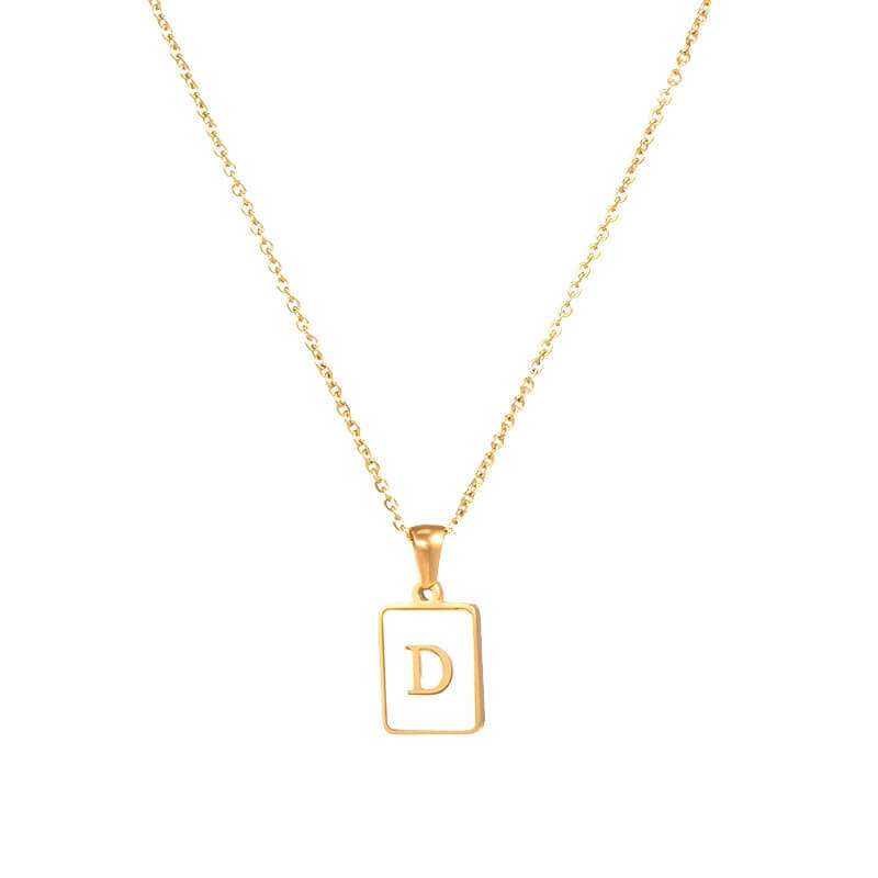 Isla Pearl Oblong Letter Necklace | MSHSM