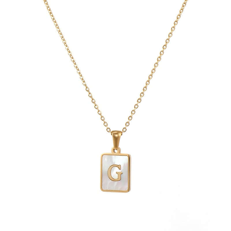Isla Pearl Oblong Letter Necklace | MSHSM