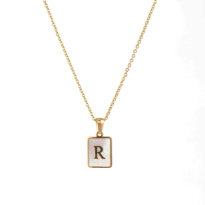 Isla Pearl Oblong Letter Necklace | MSHSM