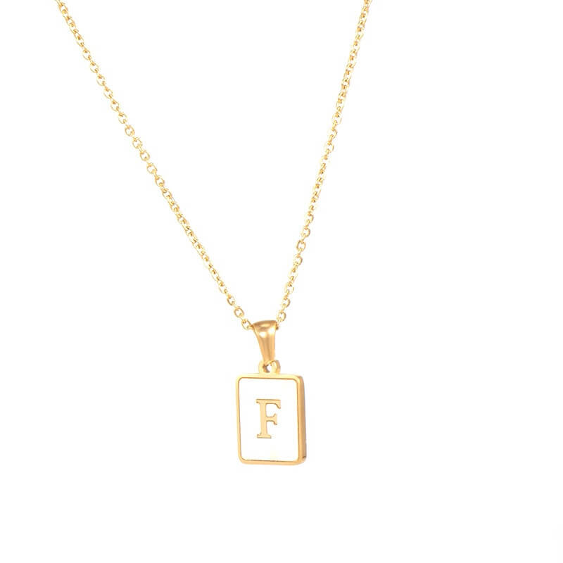 Isla Pearl Oblong Letter Necklace | MSHSM