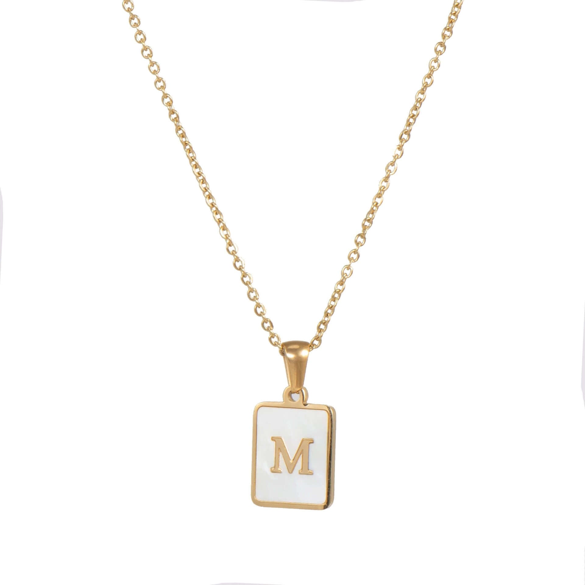 Isla Pearl Oblong Letter Necklace | MSHSM