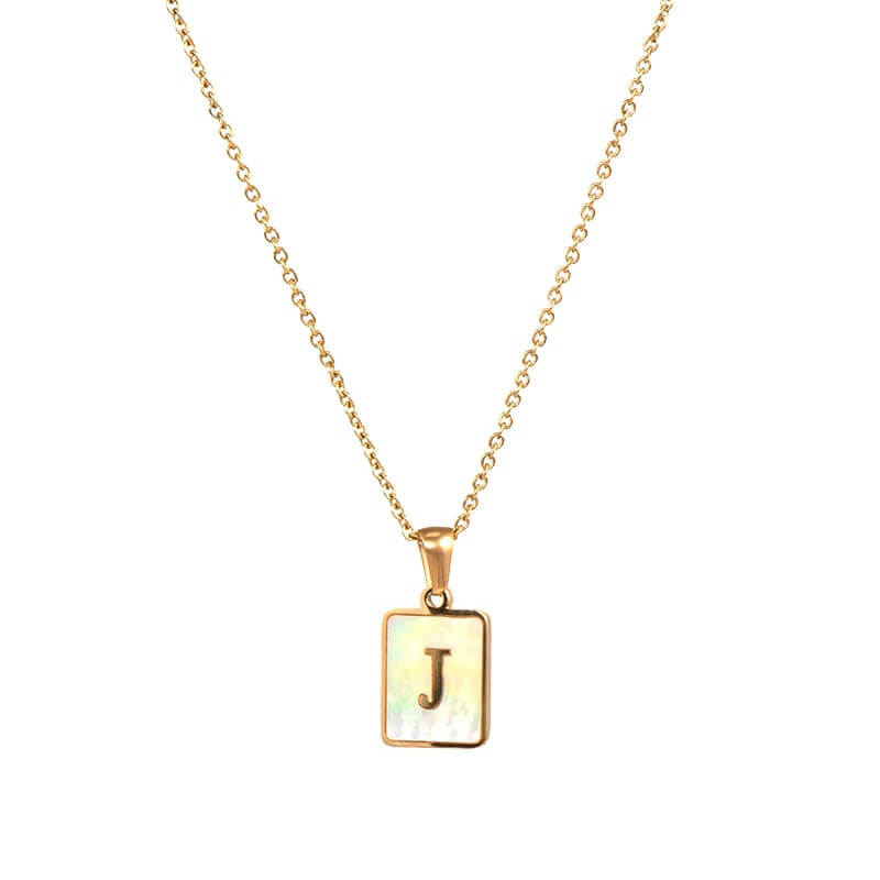 Isla Pearl Oblong Letter Necklace | MSHSM