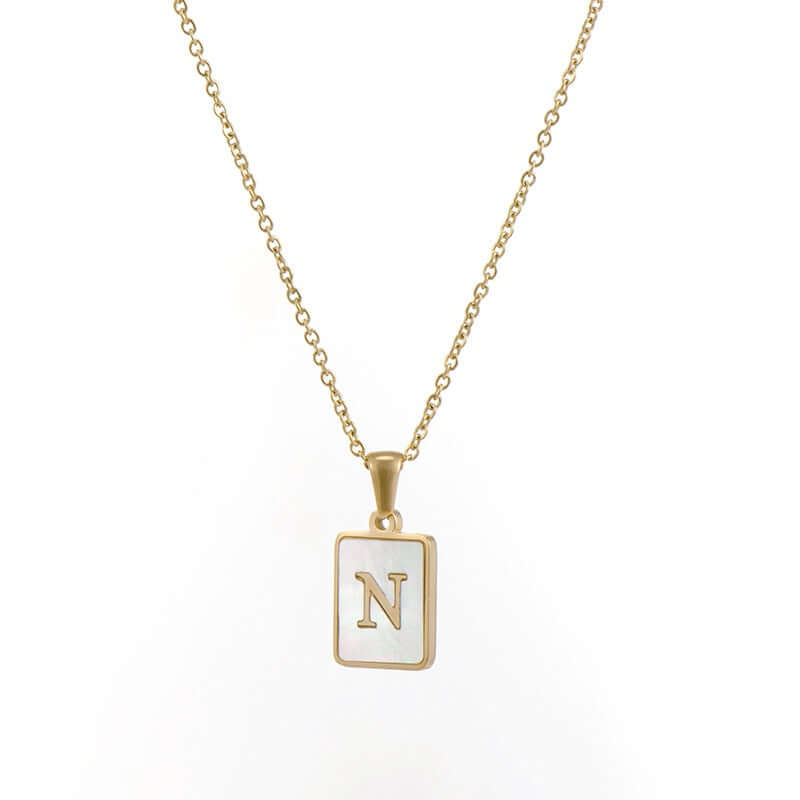 Isla Pearl Oblong Letter Necklace | MSHSM