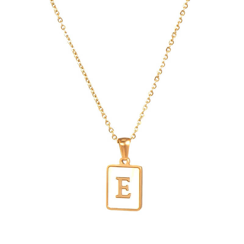 Isla Pearl Oblong Letter Necklace | MSHSM