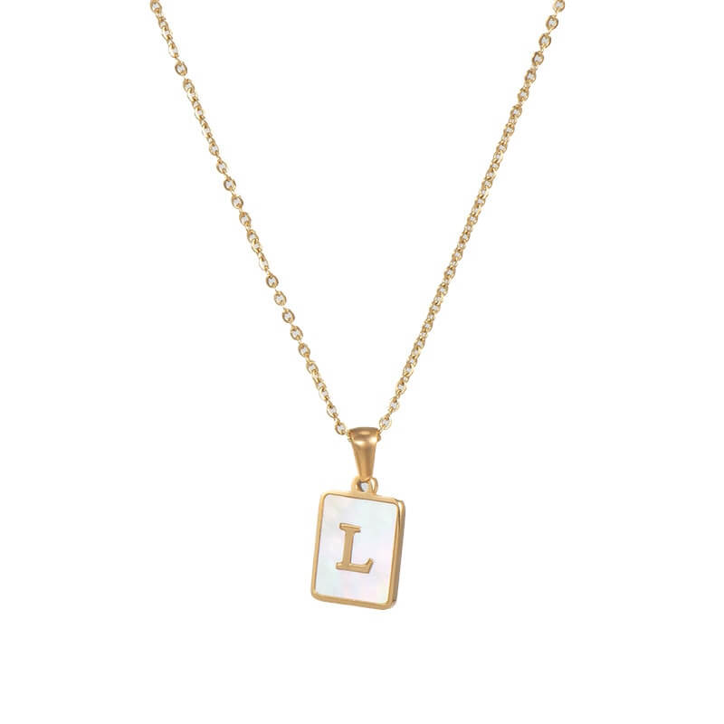 Isla Pearl Oblong Letter Necklace | MSHSM