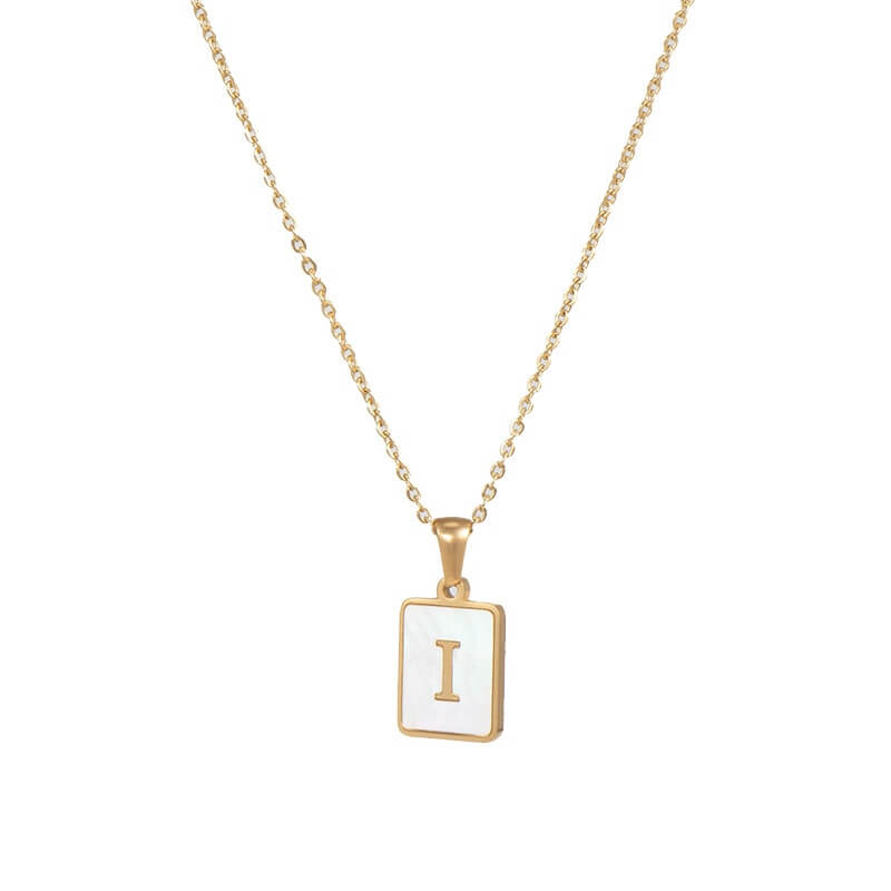 Isla Pearl Oblong Letter Necklace | MSHSM