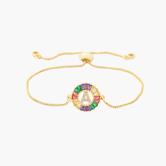 Floral Multicolor Initial Bracelet | MSHSM