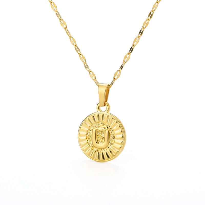 Initial Round Letter Pendant Necklace | MSHSM