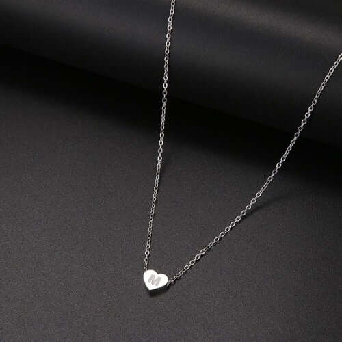 Tiny Heart Initial Necklace| MSHSM