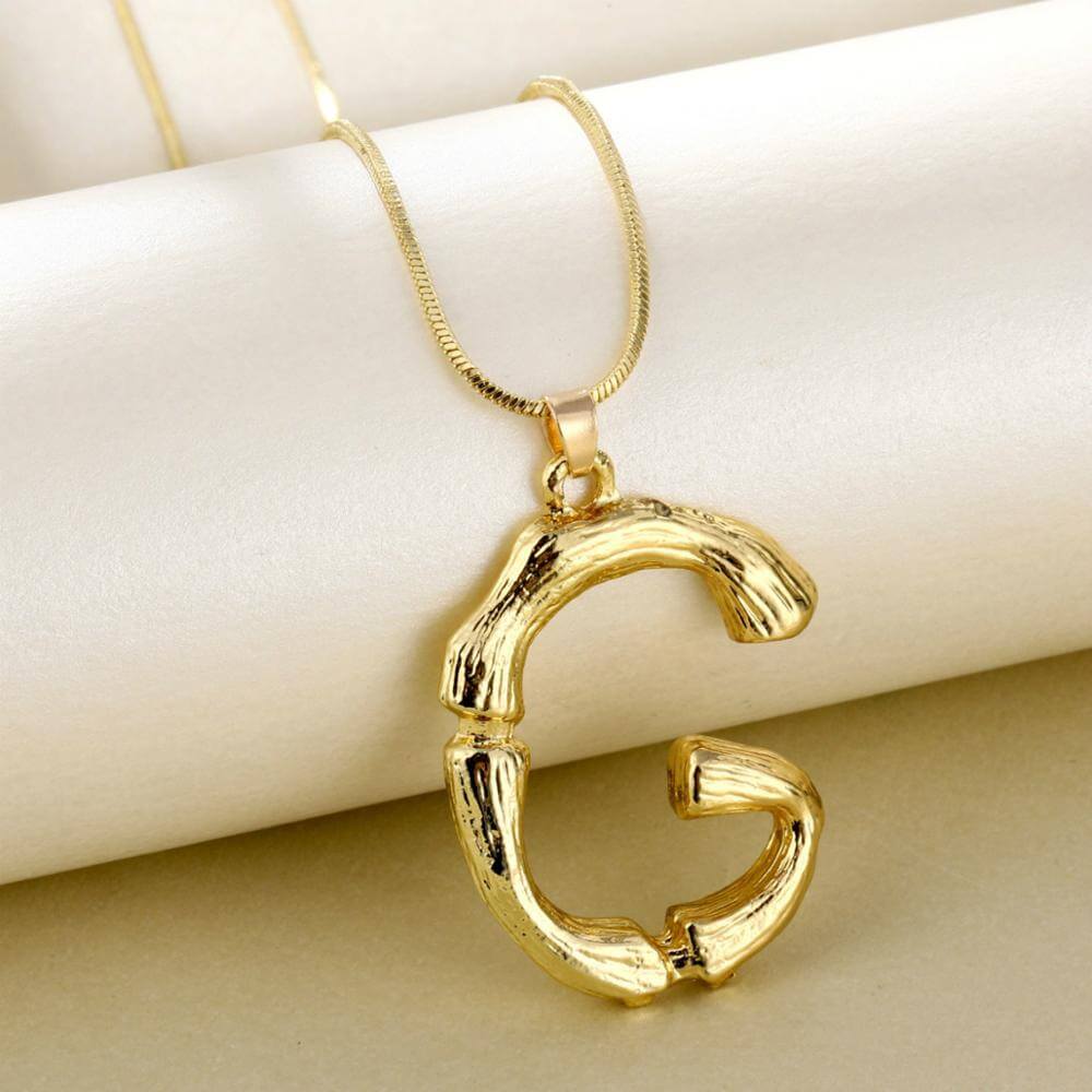 Anna Bamboo Alphabet Letter Necklace | MSHSM