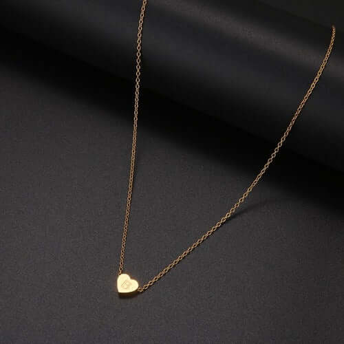Tiny Heart Initial Necklace| MSHSM