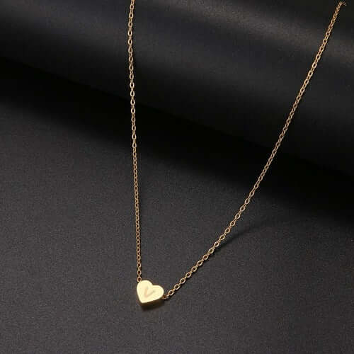 Tiny Heart Initial Necklace| MSHSM