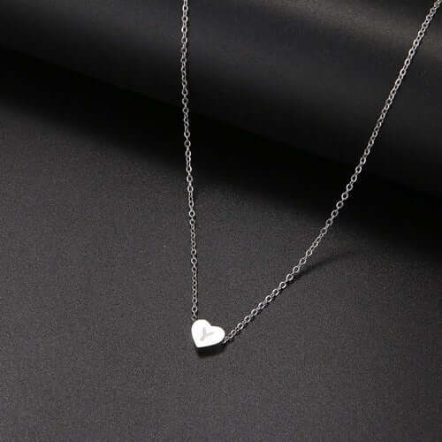 Tiny Heart Initial Necklace| MSHSM