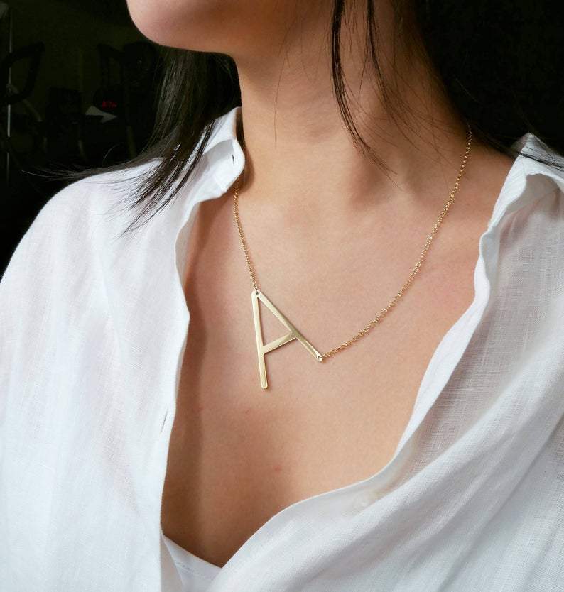 Sideways Initial Necklace | MSHSM