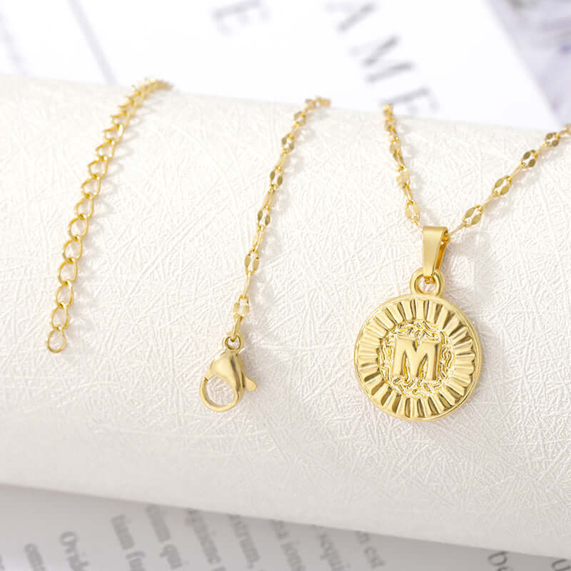 Initial Round Letter Pendant Necklace | MSHSM