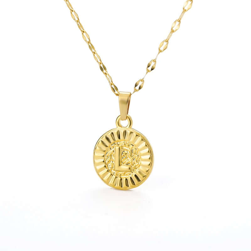 Initial Round Letter Pendant Necklace | MSHSM