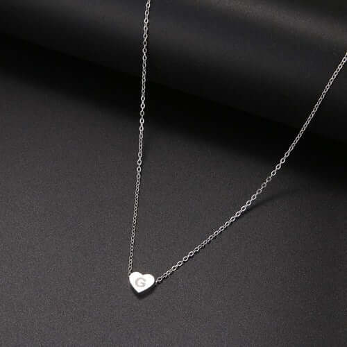 Tiny Heart Initial Necklace| MSHSM