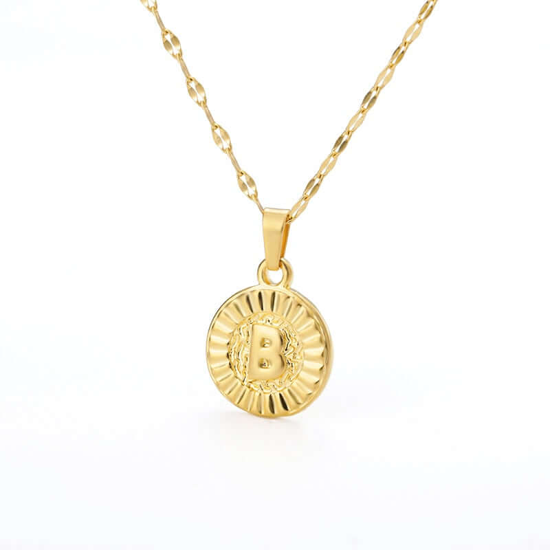 Initial Round Letter Pendant Necklace | MSHSM