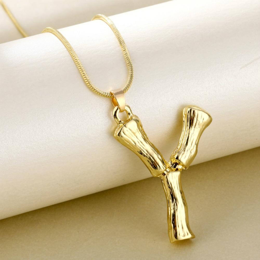 Anna Bamboo Alphabet Letter Necklace | MSHSM