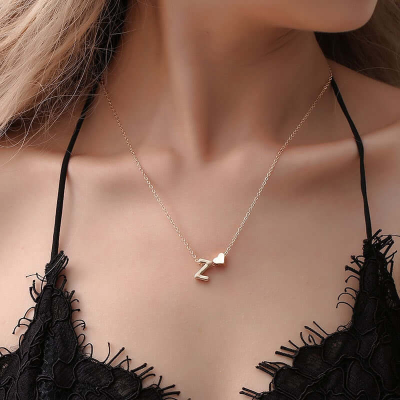 Valentina Tiny Heart Initial Necklace | MSHSM