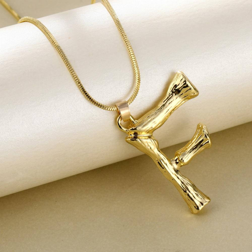 Anna Bamboo Alphabet Letter Necklace | MSHSM