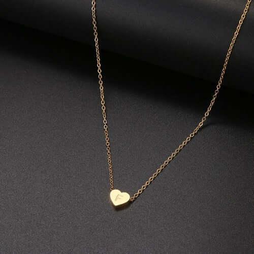 Tiny Heart Initial Necklace| MSHSM