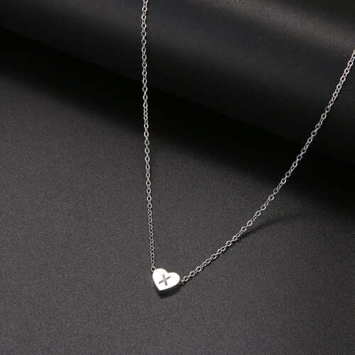 Tiny Heart Initial Necklace| MSHSM