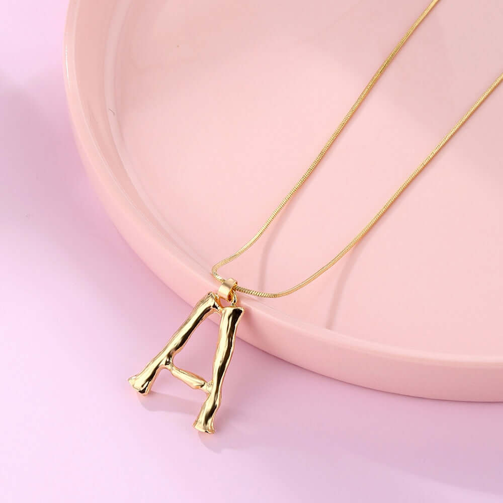 Anna Bamboo Alphabet Letter Necklace | MSHSM