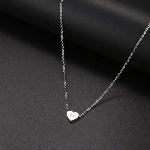 Tiny Heart Initial Necklace| MSHSM