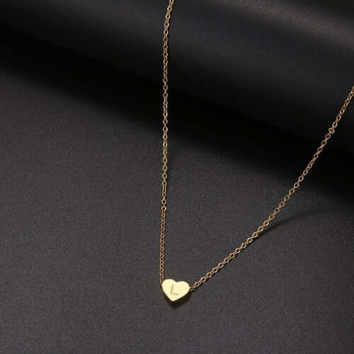 Tiny Heart Initial Necklace| MSHSM