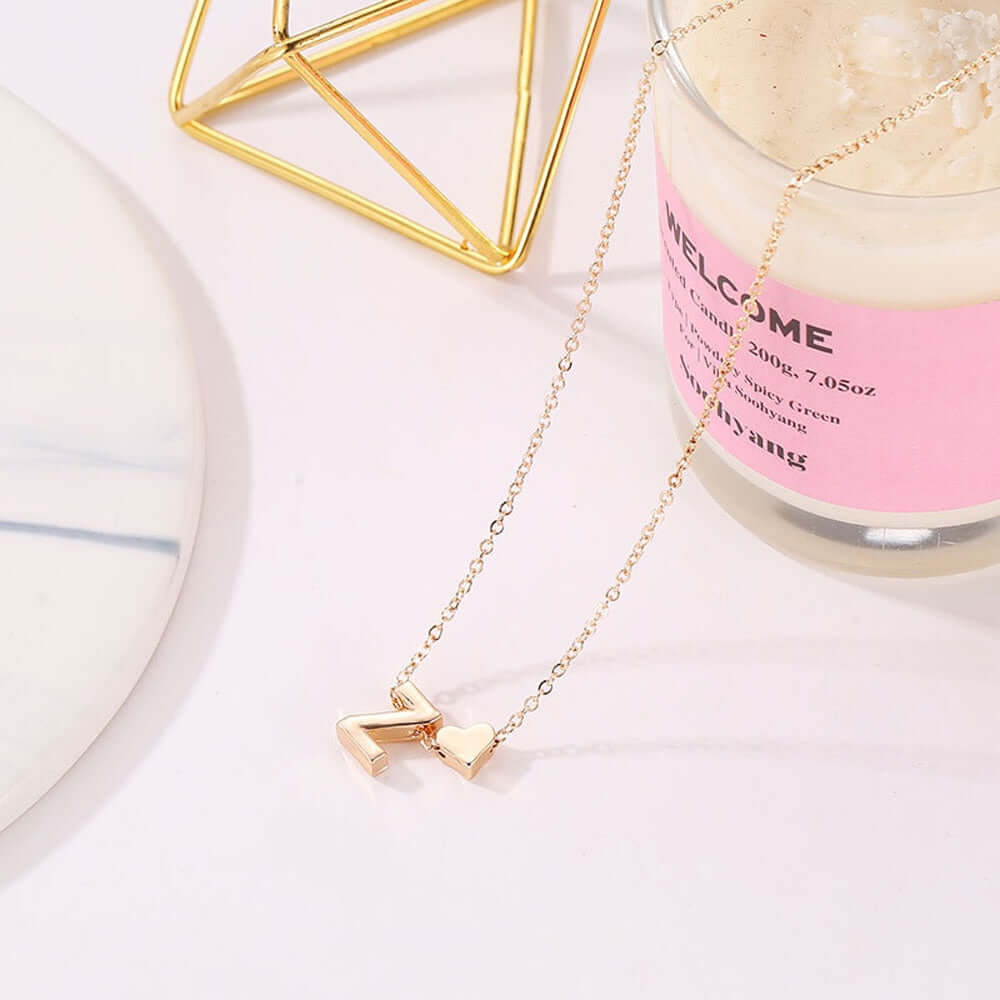 Valentina Tiny Heart Initial Necklace | MSHSM