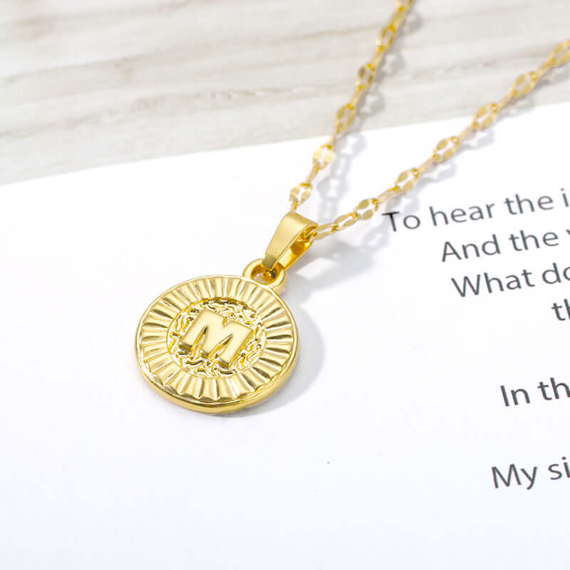 Initial Round Letter Pendant Necklace | MSHSM