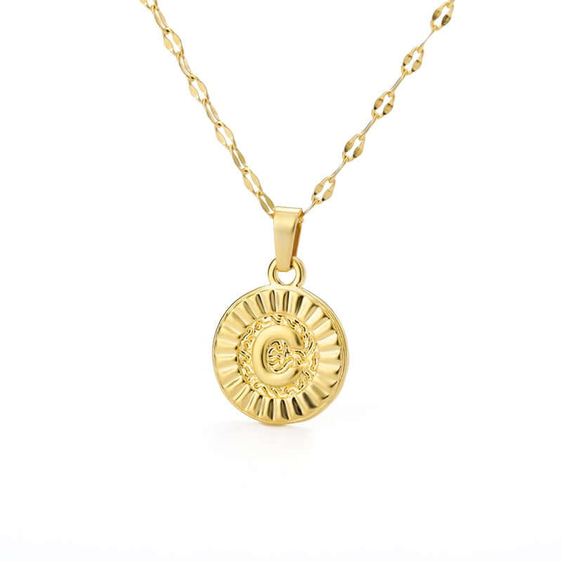 Initial Round Letter Pendant Necklace | MSHSM