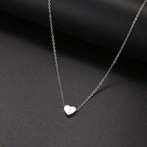 Tiny Heart Initial Necklace| MSHSM