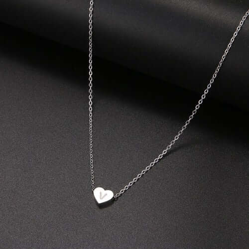 Tiny Heart Initial Necklace| MSHSM