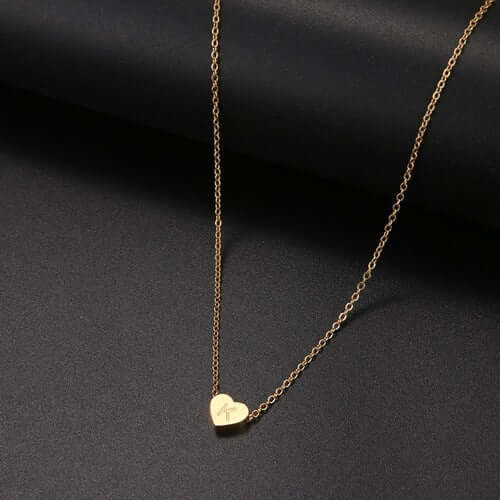 Tiny Heart Initial Necklace| MSHSM