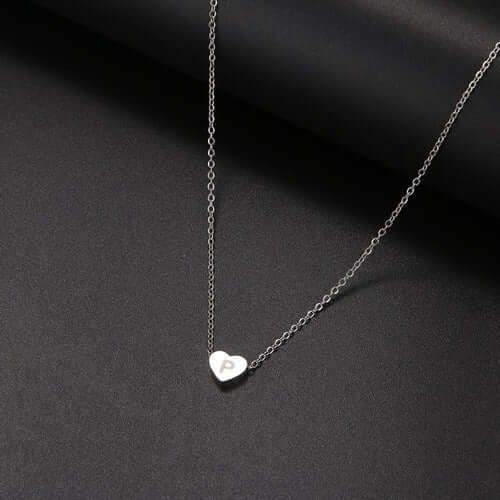 Tiny Heart Initial Necklace| MSHSM