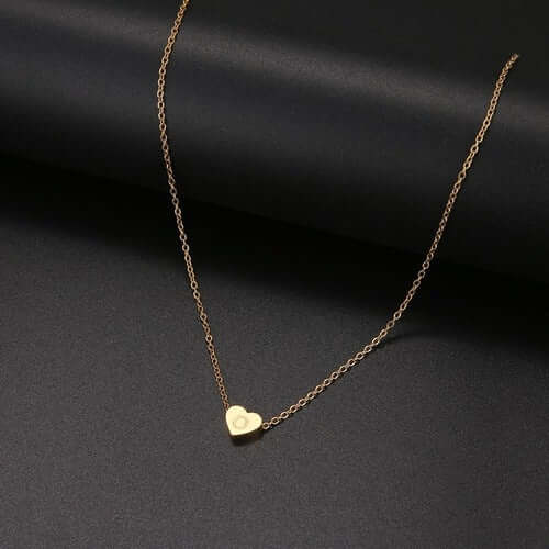 Tiny Heart Initial Necklace| MSHSM