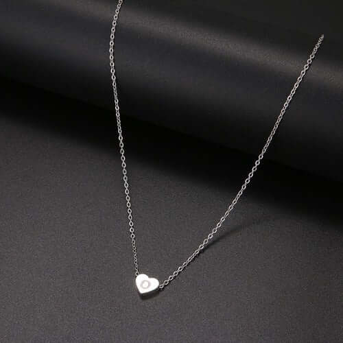 Tiny Heart Initial Necklace| MSHSM