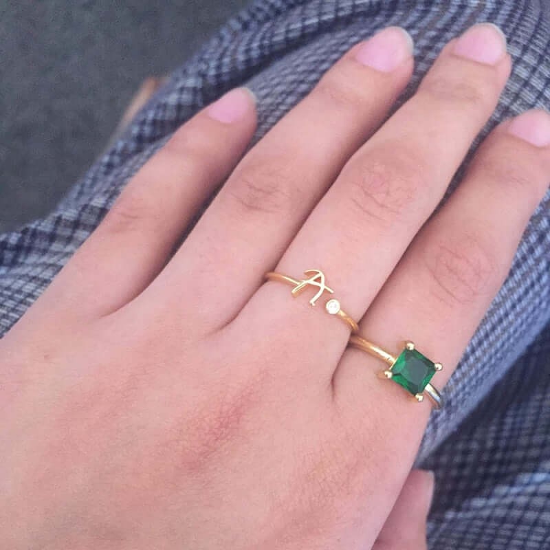 ZOLA Tiny Alphabet Letter Ring | MSHSM